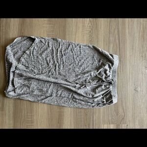 Cozy Heather Gray Midi Skirt